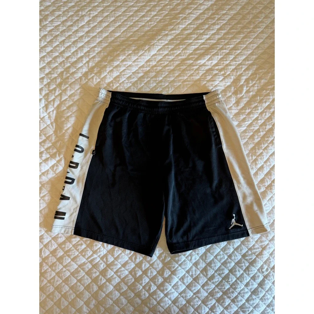 Jordan Dri-FIT Basketball Shorts Mens XL Black White Mesh Jumpman Athletic Gym